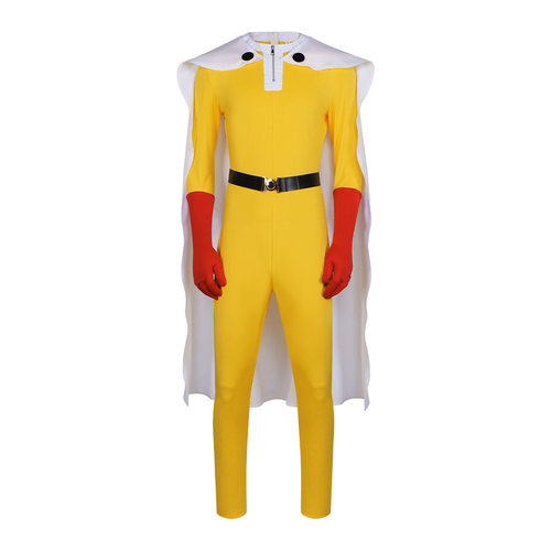 一拳超人cos服琦玉黄色连体衣动漫表演服cosplay万圣节舞台扮演服