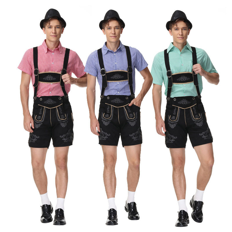 万圣节新品德国啤酒节服装吊带裤套装成人狂欢节舞台装