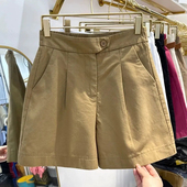 休闲五分宽松运动中裤 纯棉短裤 2025新款 5分阔腿外穿薄款 女款 夏季