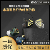 CVJ天选之子TXS入耳式 动圈耳机拨码 调音可换线带麦高性能双磁动圈