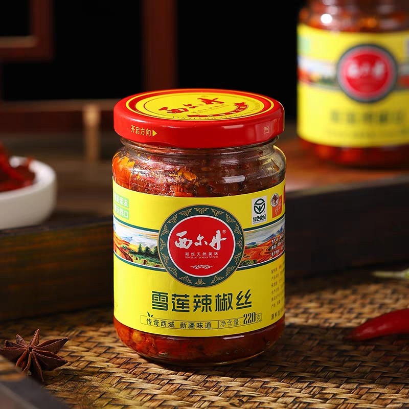 新疆雪莲辣椒丝220g西尔丹辣椒酱拌饭拌面酱油泼下饭酱新疆特产