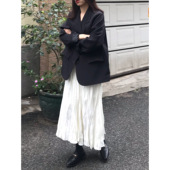 韩版 高级感职业黑色西装 外套女2024年春秋新款 宽松小个子西服上衣