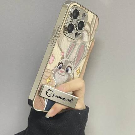 电镀镜面油画朱迪适用小米15手机壳k70至尊k60/k50/k80新款情侣note13/12/11tpro创意红米note14pro+卡通防摔