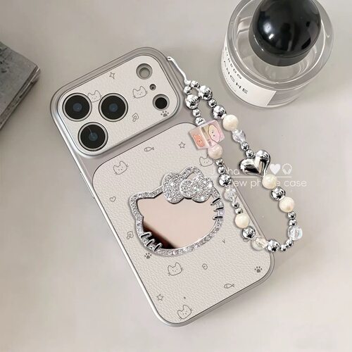 乐符猫咪小羊皮挂绳手机壳多机型