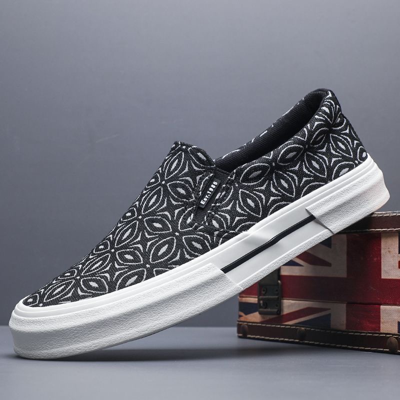 男鞋休闲鞋懒人一脚蹬春秋平底轻便板鞋2025新款低帮男士帆布鞋