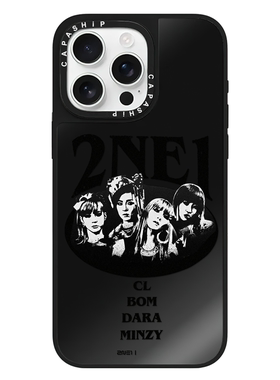 CASE适用苹果15iPhone14plus16黑色镜面13promax17磁吸2NE1女团xr手机壳12防摔11新款xs高级感tif保护套
