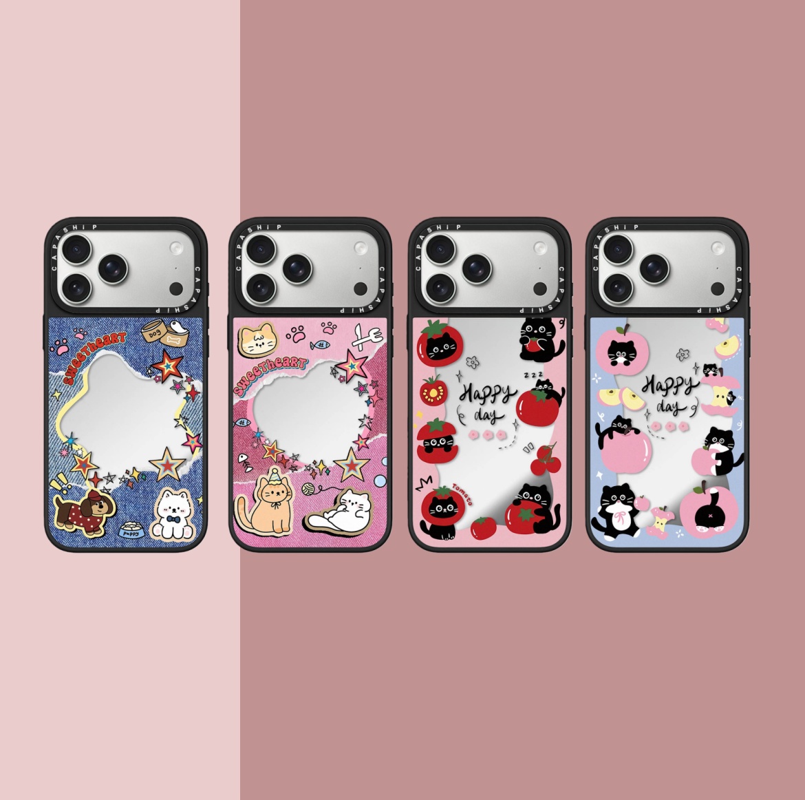 CASE适用苹果15iPhone14plus16镜面13promax17磁吸Magsafe可爱牛仔猫咪xr手机壳12防摔11新款xs高级感保护套