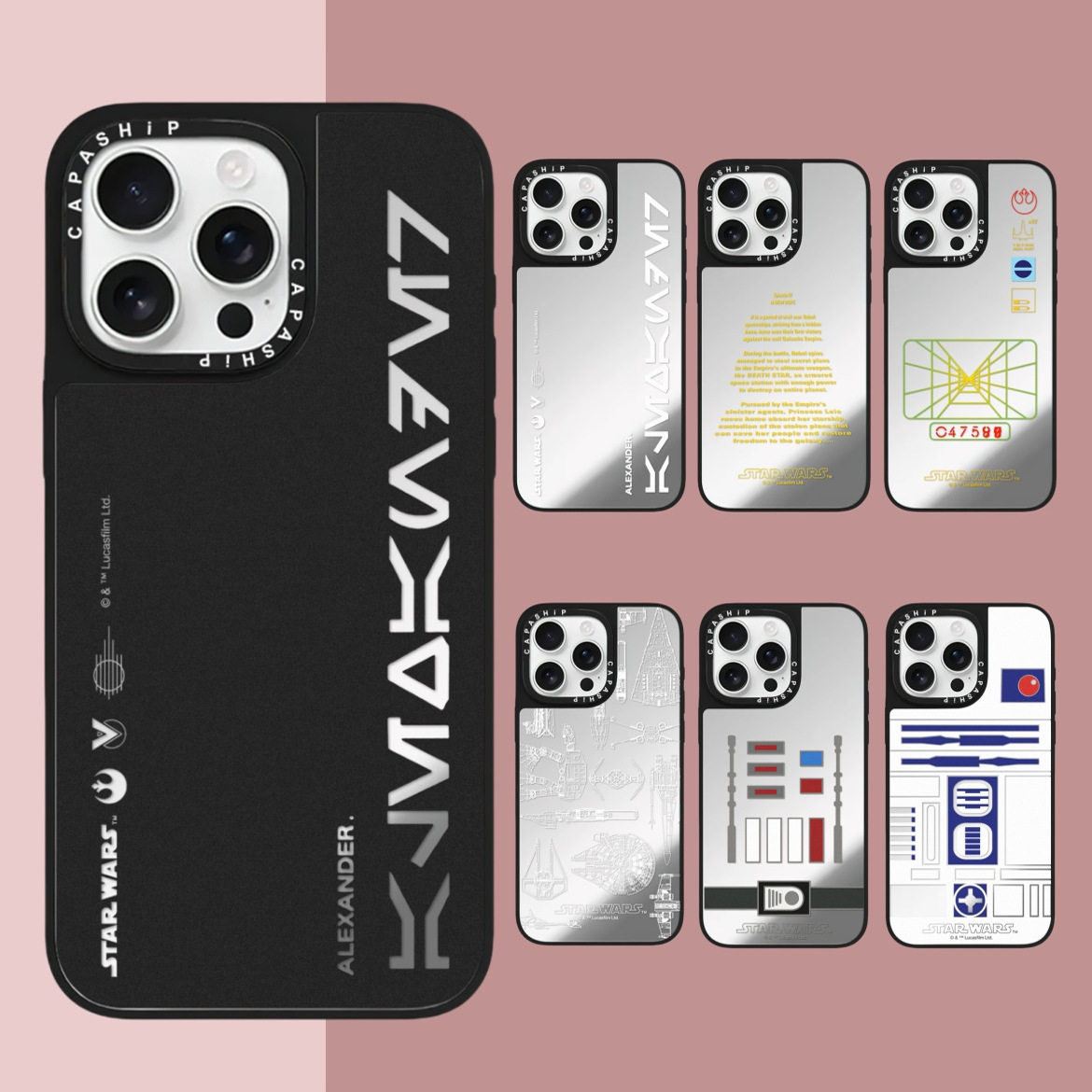 CASE适用苹果15iPhone14plus16镜面13promax17磁吸星球大战潮牌xr手机壳12防摔11新款xs高级感tif保护套