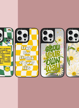 CASE适用苹果15iPhone14plus16镜面13promax17磁吸清新绿色棋盘xr手机壳12防摔11新款xs高级感tif保护套