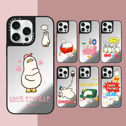 C家适用苹果15iPhone14plus16镜面13promax17磁吸可爱SSEBONG呆萌鸭xr手机壳12防摔11新款xs高级感tif保护套