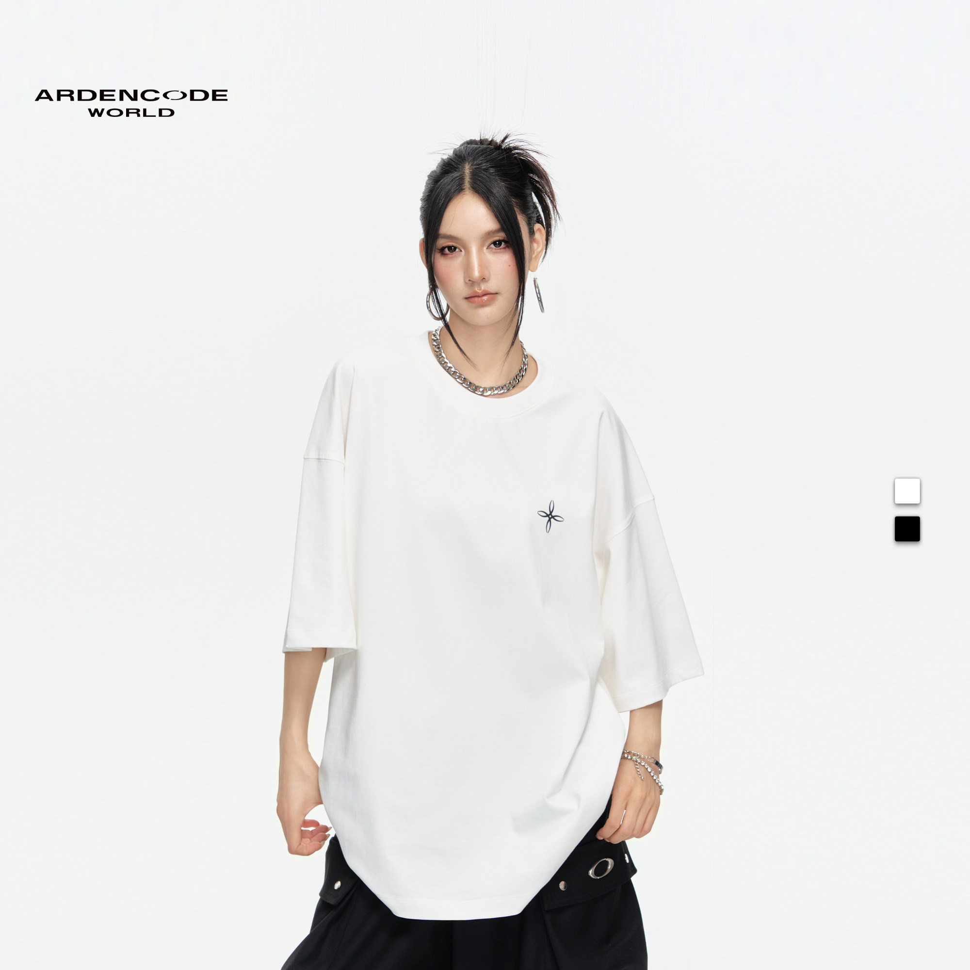 ARDENCODE反光印花休闲320g重磅纯棉圆领男女短袖T恤宽松 T4版型