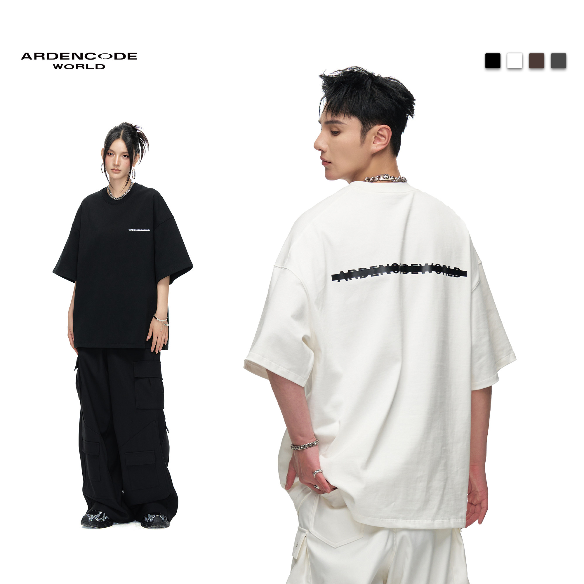 ARDENCODE明星同款夏季短袖男女大宽松重磅纯棉印花T恤T5/T8版型