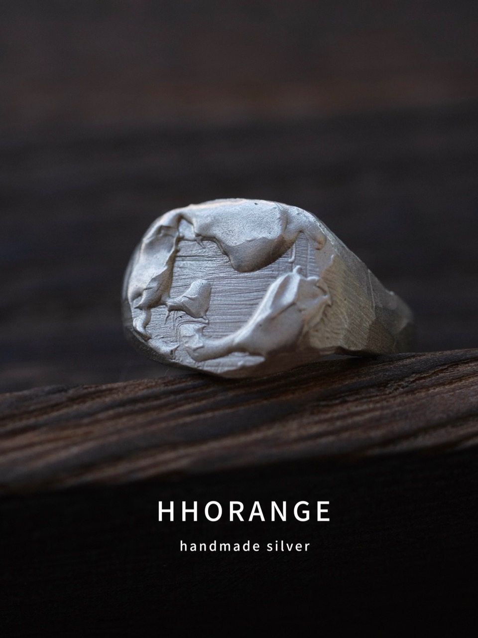 《堆砌》HHORANGE原创925纯银男生宽版小众设计中性风肌理戒指