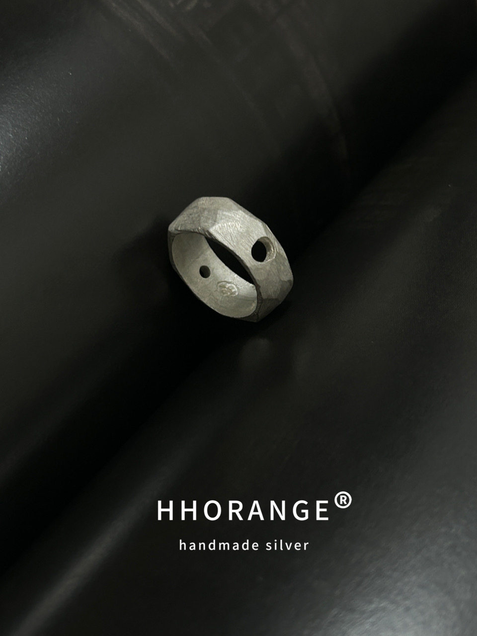 HHORANGE原创刺穿系列penetrate手工肌理纯银小众极简戒指