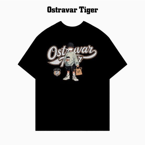 2026新款Ostravar Tiger美式字母印花男女情侣装纯棉短袖t恤