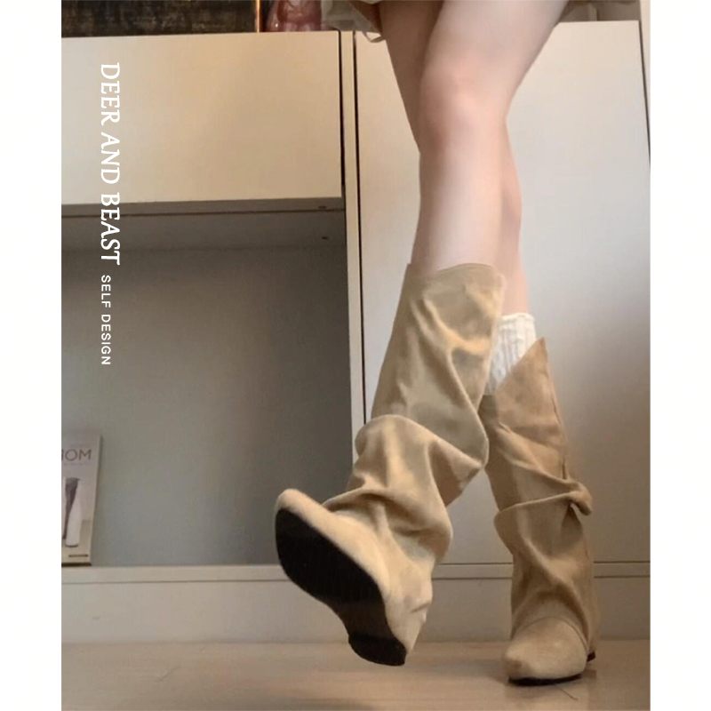 羊皮版！西部百搭废土风堆堆靴女