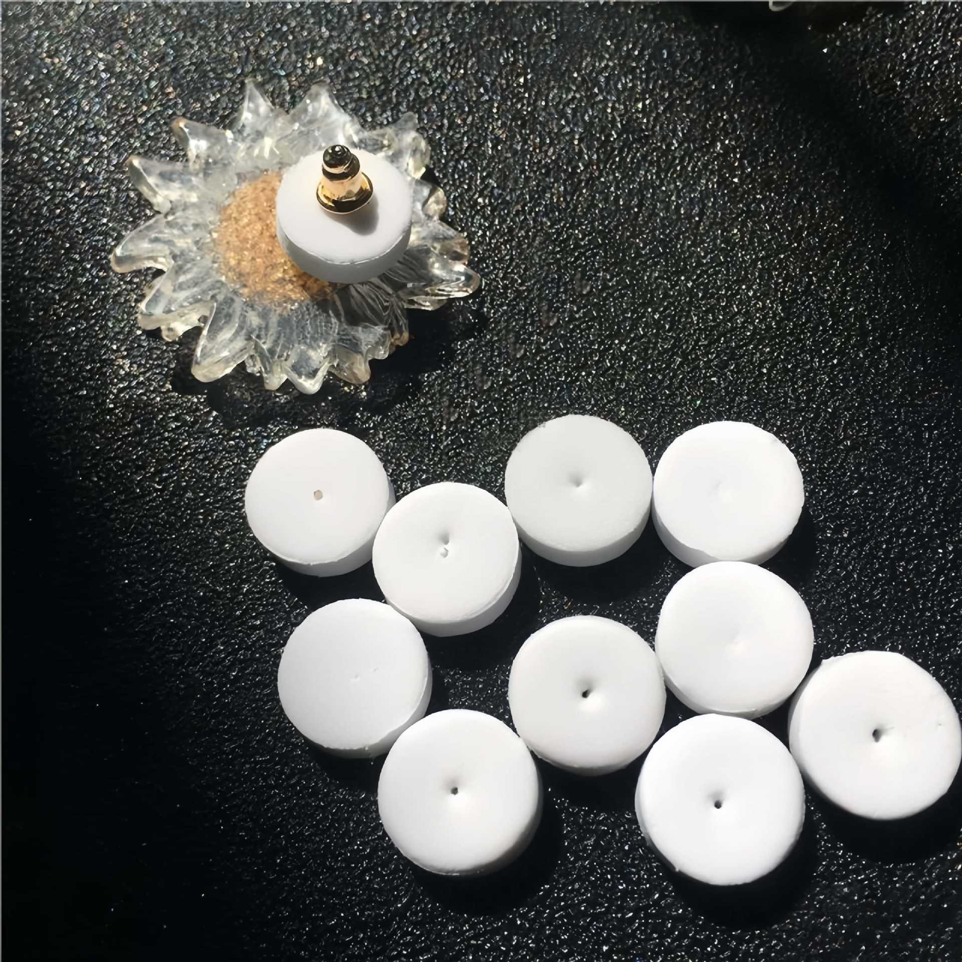 耳塞泡沫垫耳钉耳圈泡沫海绵垫包装白色耳环DIY头饰固定耳夹