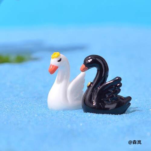 可爱造景微景观多肉桌面小摆件仿真天鹅新款中控趣味创意礼品装饰