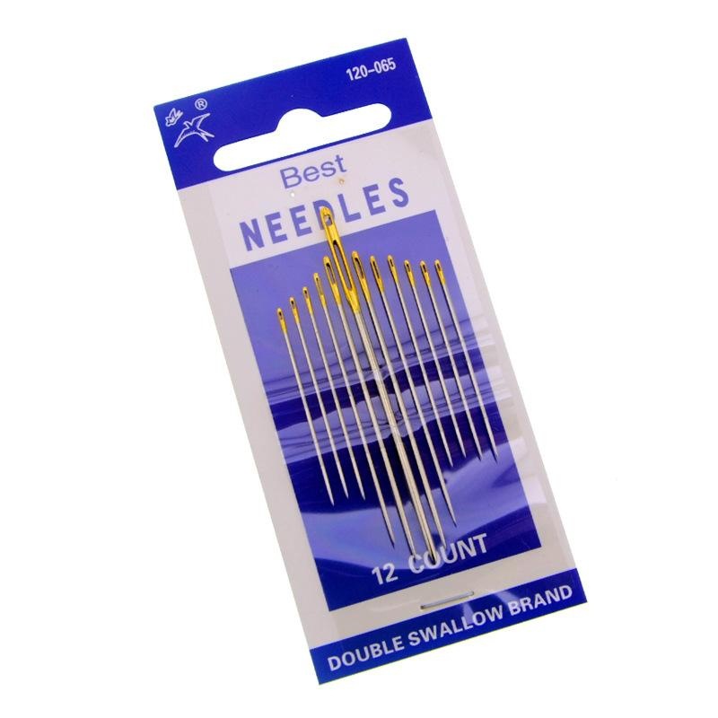 针线圆盘针针卡金尾巴多功能缝制大眼手缝针被子针家用皮革针缝衣