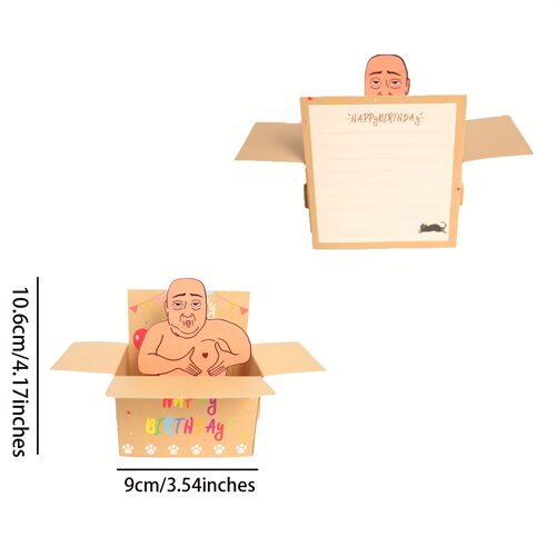 搞笑立体弹出式油腻男生日祝福贺卡生日贺卡3D创意整蛊油腻男