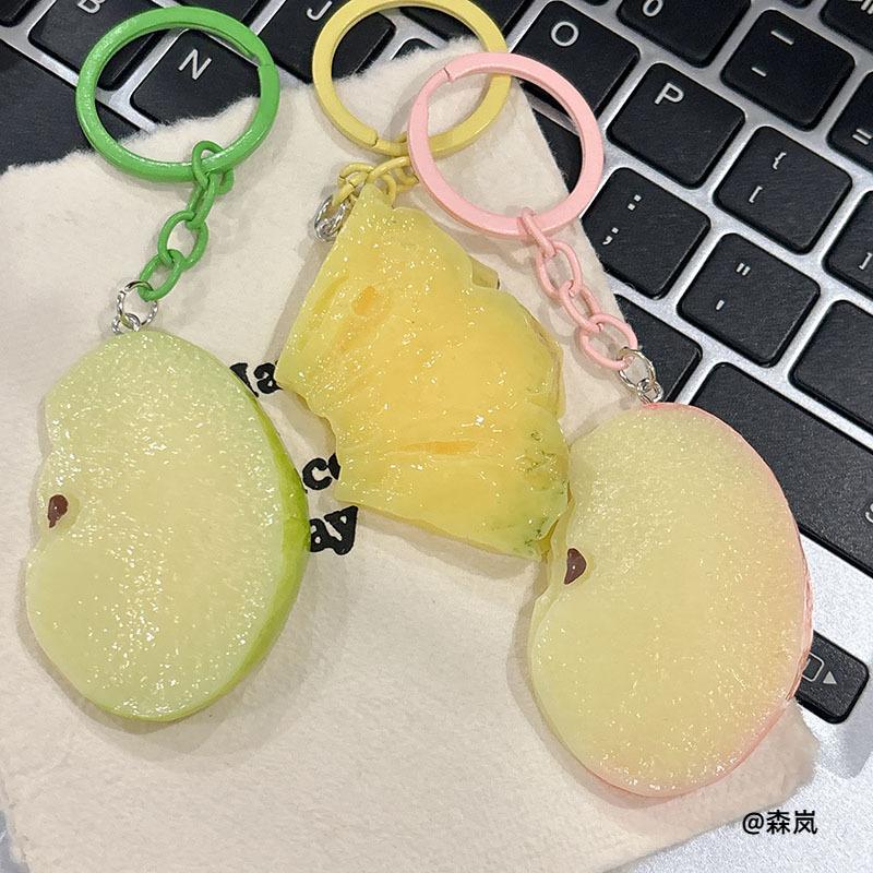 挂件可爱仿真青苹果片学生钥匙扣番茄片创意趣味小礼品菠萝包包图片