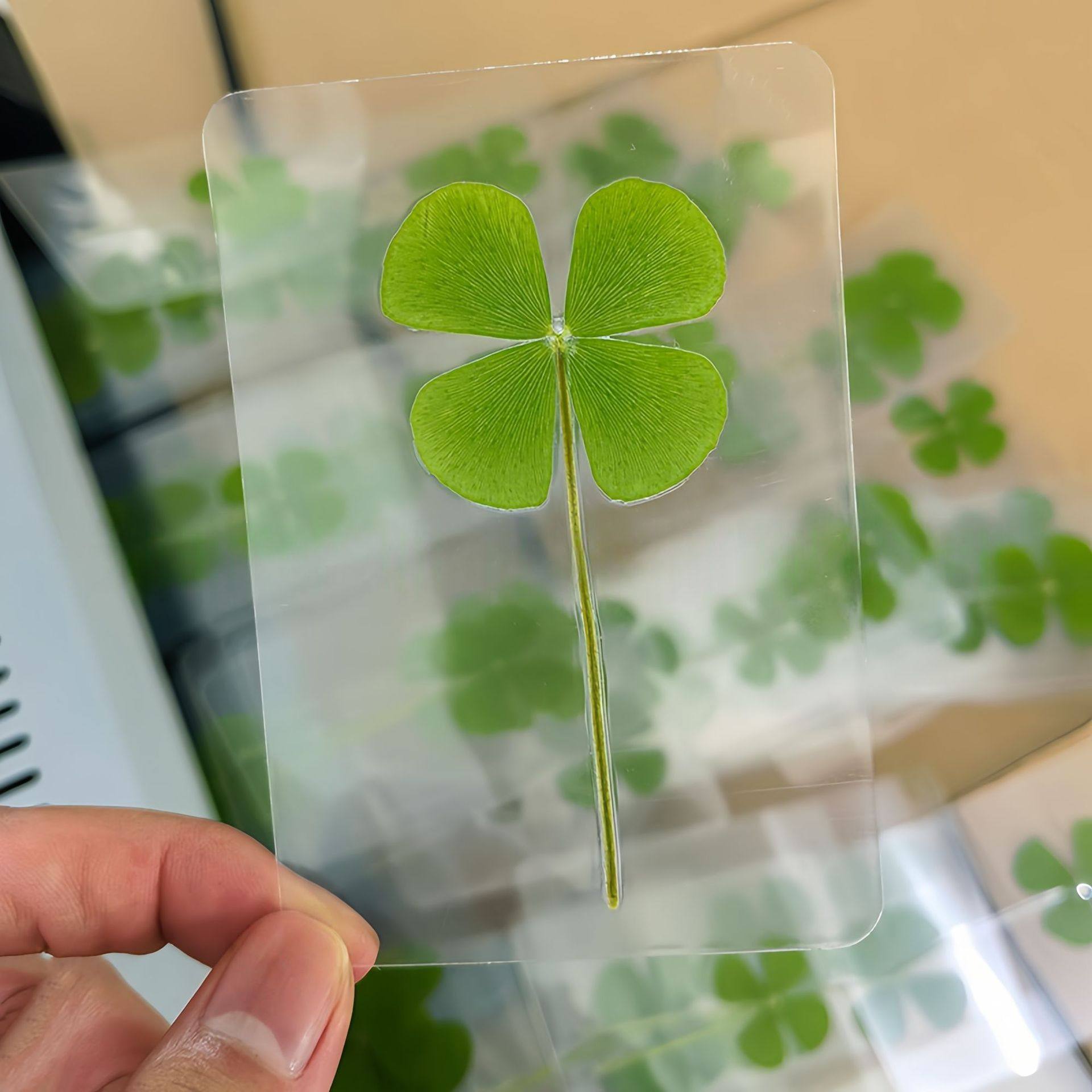礼物书签装饰许愿四叶草透卡百搭治愈简约风饰品小清新全新款