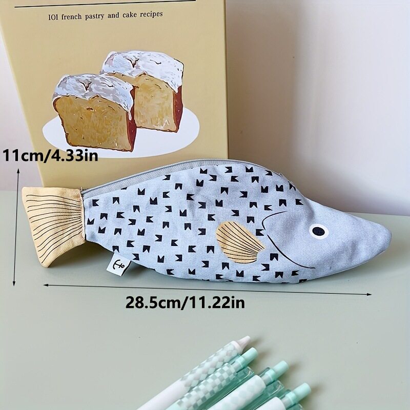 石斑鱼石斑鱼笔袋搞怪可爱卡通小众文具袋小鱼收纳包创意笔袋加厚