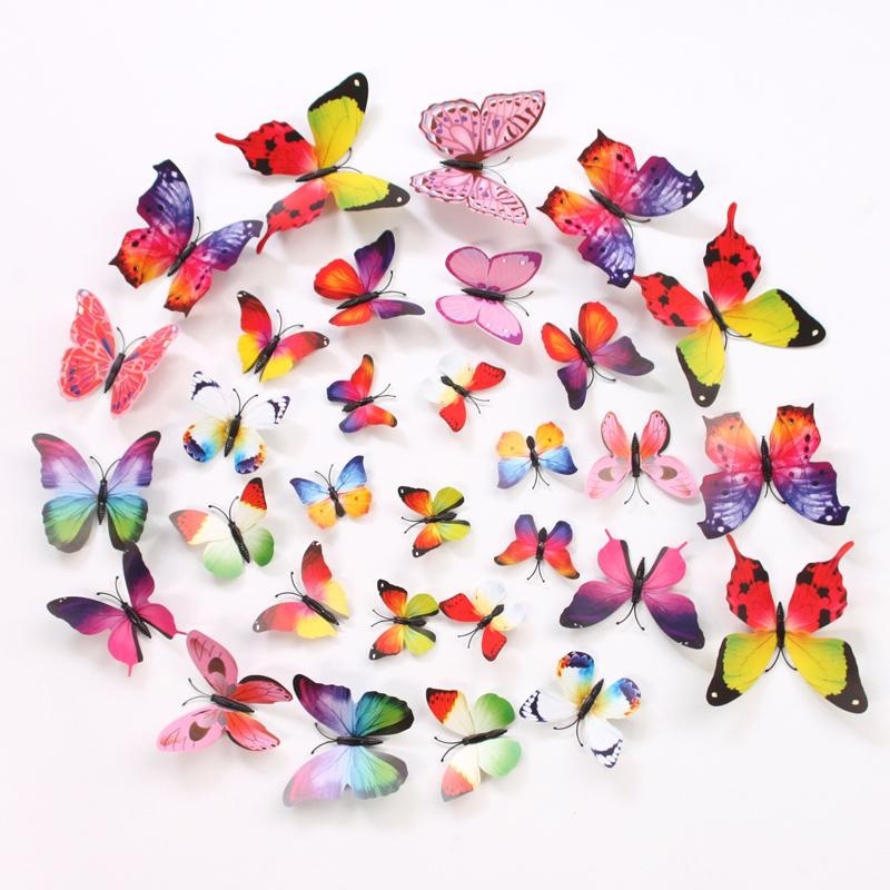 幼儿园墙贴墙贴立体仿真蝴蝶装饰卧室冰箱婚庆学校窗帘橱窗3D