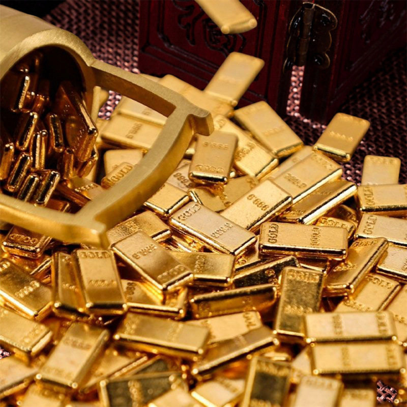 塑料仿金条装饰配件招财亮小元宝diy配件金色小元宝实心相框