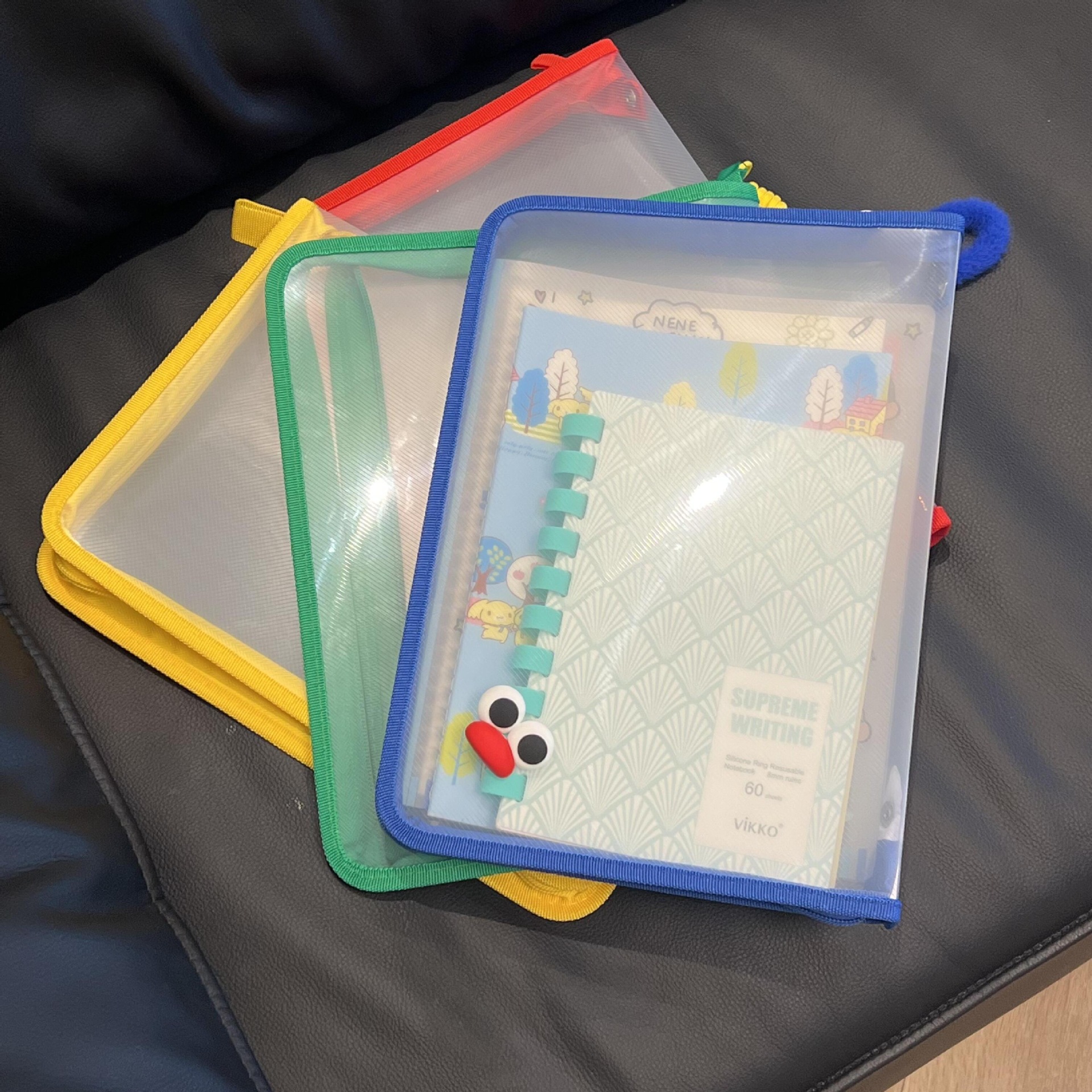 多巴胺手提可装课本收纳袋加厚A4透明多功能防水拉链式大容量