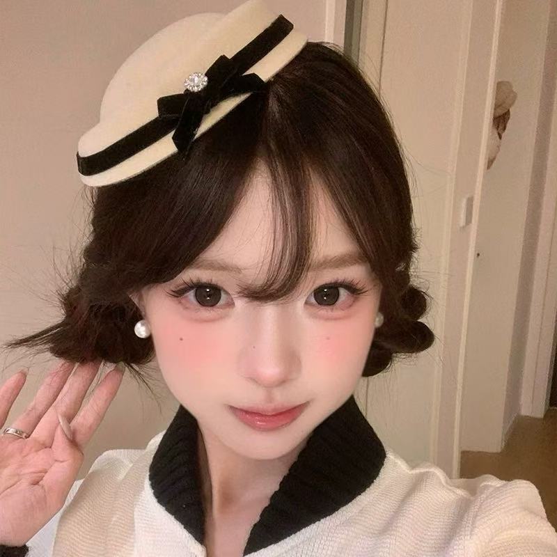 富家千金海军风学院风赫本迪士尼水手水手礼帽千金发夹少女帽子