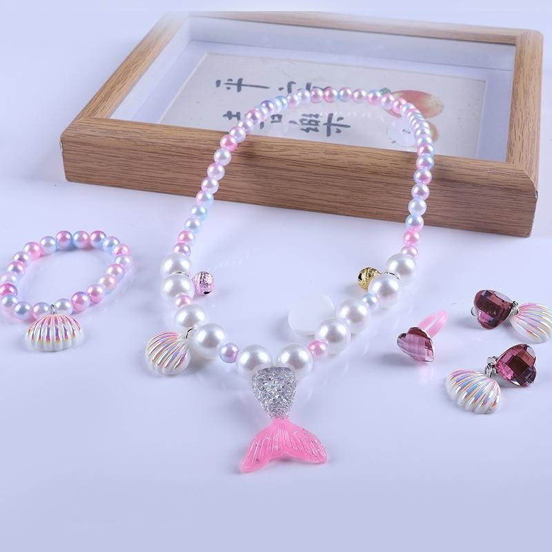 项链女童公主公主女孩女宝宝首饰配饰美人鱼尾巴贝壳项链手链套装,家居饰品,海螺/贝壳/珊瑚,淘宝优惠券,粉丝福利购,淘宝优惠卷