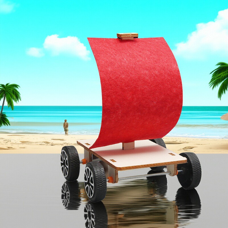 益智帆力车diy科技小制作 风力小车小学生幼儿科学实验材料包趣味