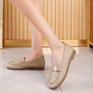 品牌鞋服华南仓乐福鞋女鞋英伦风一脚蹬乐福鞋女新款英伦风女单鞋