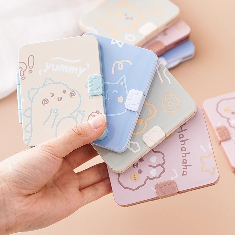 创意便携小镜子带梳子套装户外随身镜梳二合一翻盖折叠迷你化妆镜