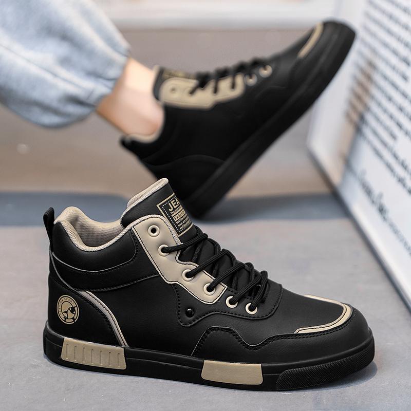 大码45黑色男鞋秋季板鞋休闲鞋46青少年47鞋子潮鞋38码百搭运动鞋