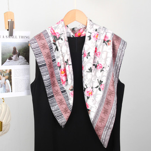 Striped scarf women silk scarf sun protection decorative