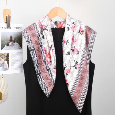 Striped scarf women silk scarf sun protection decorative