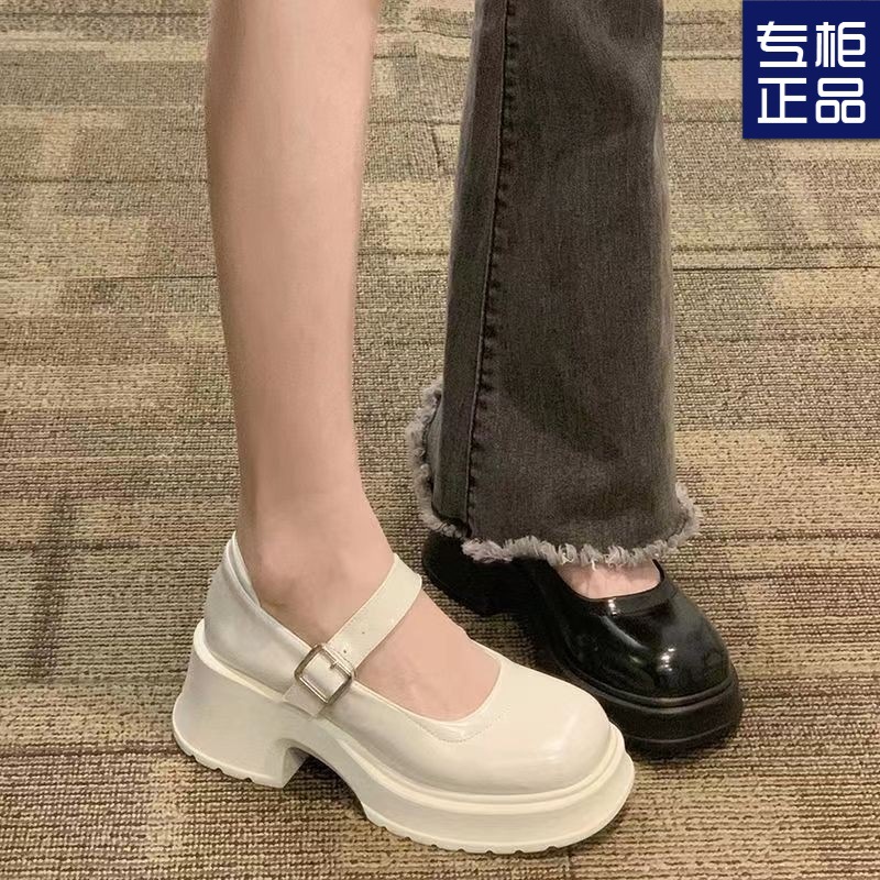 厚底玛丽珍鞋女配裙子2025新款婚鞋孕妇新娘鞋春秋百搭增高小皮鞋