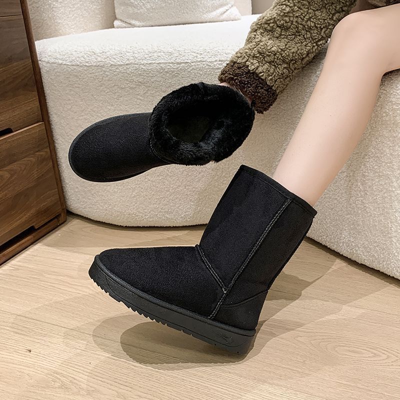 雪地靴女学生百搭冬季韩版时尚中筒女靴东北保暖棉鞋加绒加厚短靴