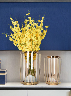 跳舞兰仿真绢花假花灯笼花瓶插花家居花卉摆件桌面装饰摆设花艺