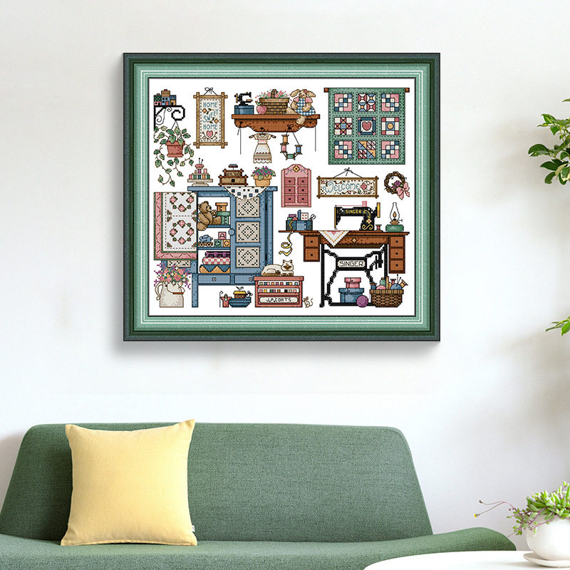 nkf新款 十字绣线绣卡通系列 爱缝纫2 diy刺绣材料,特色手工艺,刺绣,淘宝优惠券,粉丝福利购,淘宝优惠卷