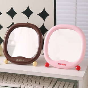 办公室镜子桌面可立化妆镜女生工位镜子小巧可爱宿舍台面观察好物