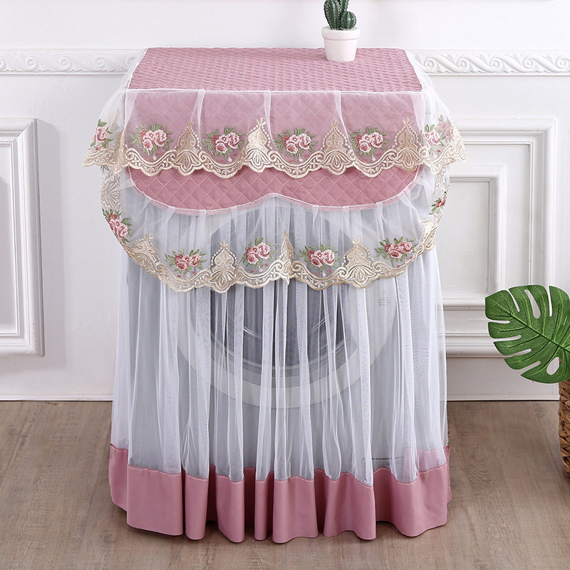 洗衣机盖布套罩防水防晒四面全包全自动家用蕾丝滚筒洗衣机套