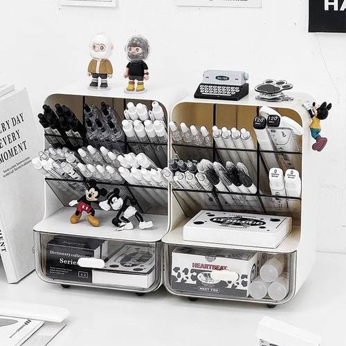 收纳盒桌面抽屉式亚克力文具杂物整理盒学生书桌办公室笔筒置物架