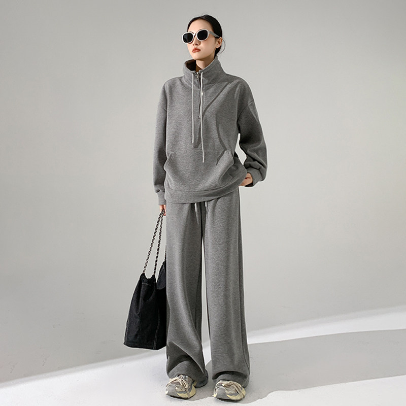 加绒加厚女士卫衣运动服套装2023秋冬新款休闲时尚显瘦长袖两件套