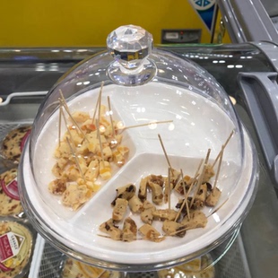 塑料蛋糕罩 品尝水果试吃盘带盖 透明圆形甜点蛋糕托盘面包展示盘