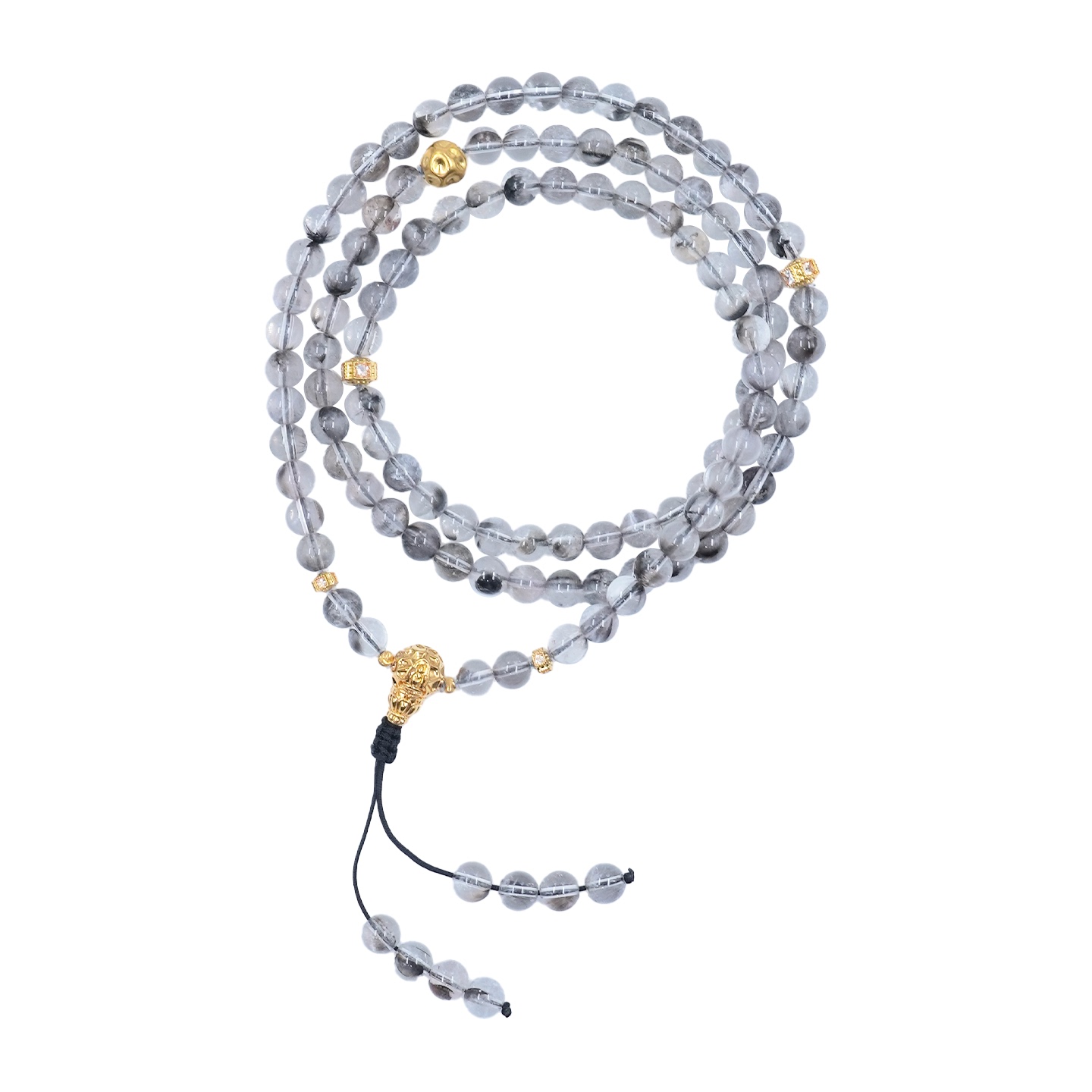 【加购！7号蜜蜂珠宝节】庙街珠宝黑银钛108水晶项链-多样性发一