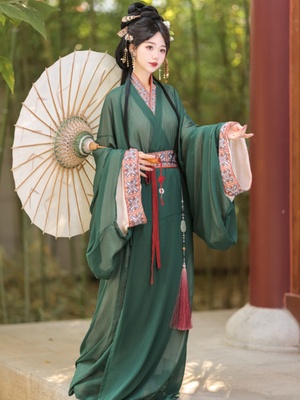 日常汉服大放量成人直裾汉服涤纶