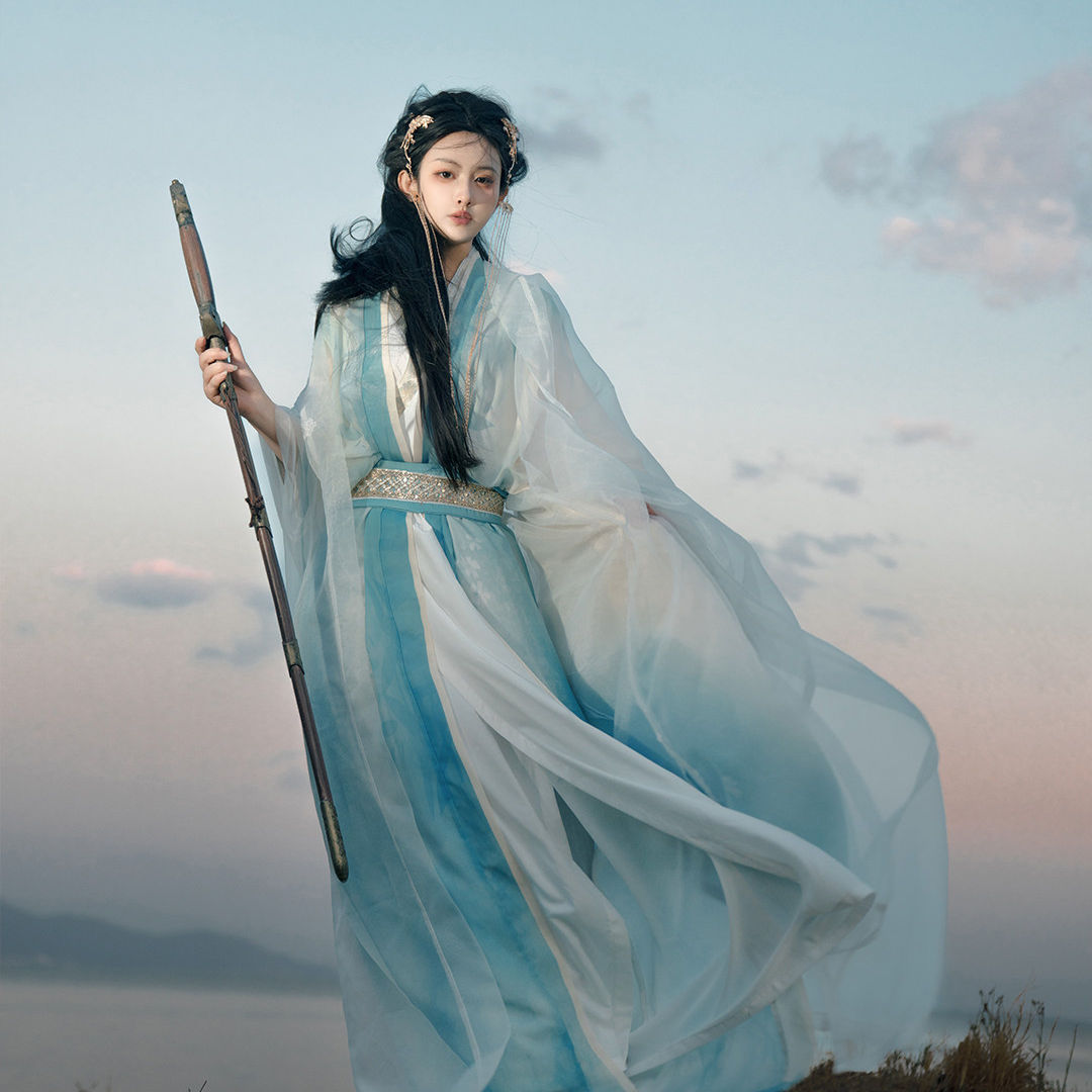 洛神赋唐制大袖刺绣汉服套装